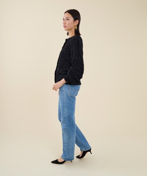 marmors（マルモア）の「【marmors】lame dolman knit cardigan（カーディガン/ボレロ・レディース・ブラック/オフホワイト・36）」の6枚目の写真