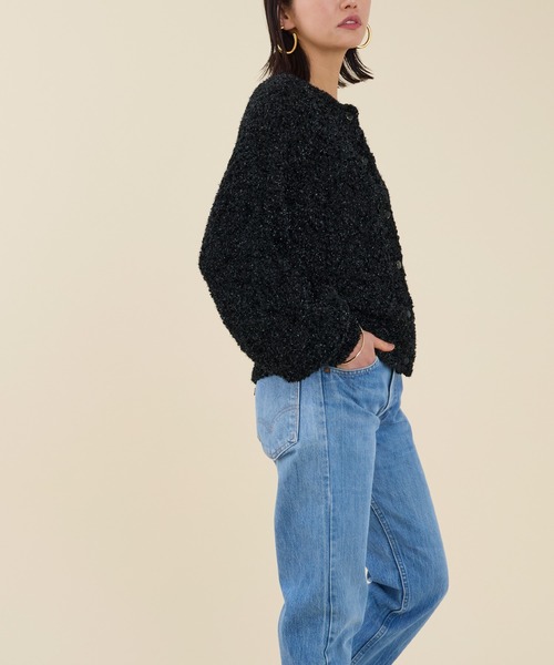 marmors（マルモア）の「【marmors】lame dolman knit cardigan（カーディガン/ボレロ・レディース・ブラック/オフホワイト・36）」の7枚目の写真