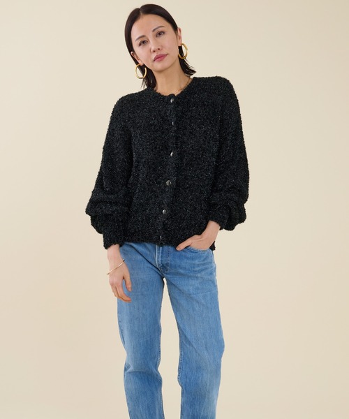 marmors（マルモア）の「【marmors】lame dolman knit cardigan（カーディガン/ボレロ・レディース・ブラック/オフホワイト・36）」の8枚目の写真