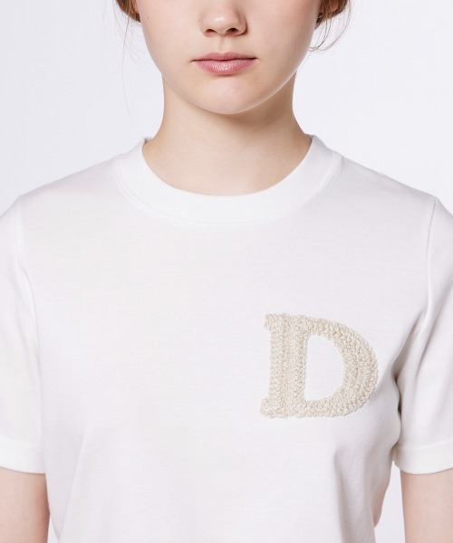 Dロゴ刺繍フライスTシャツ（Tシャツ/カットソー）｜DOUBLE
