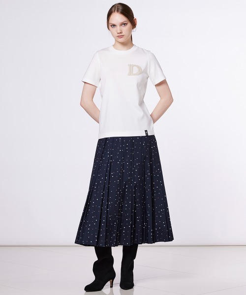 DOUBLE STANDARD CLOTHING（ダブルスタンダードクロージング）の「Dロゴ刺繍フライスTシャツ（Tシャツ/カットソー・レディース・オフホワイト/ベージュ/ブラウン・FREE）」の16枚目の写真