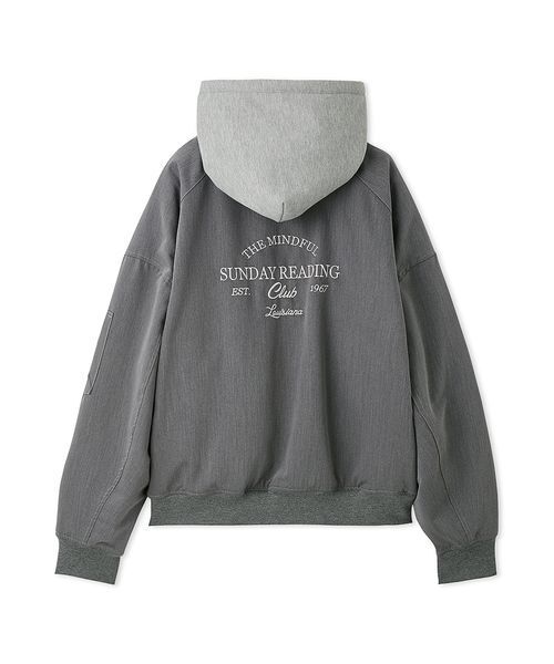 完売Ｍサイズ♥️ SNIDEL【NUTMEG】コラボフード付きMA-1✨ GRY NUTMEG】コラボフード付きMA-1(ブルゾン)｜アウター｜SNIDEL