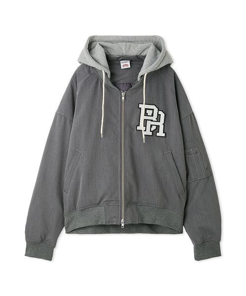 完売Ｍサイズ♥️ SNIDEL【NUTMEG】コラボフード付きMA-1✨ GRY NUTMEG】コラボフード付きMA-1(ブルゾン)｜アウター｜SNIDEL