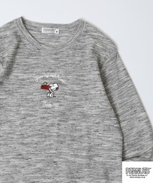PEANUTS ワッフル刺繍長袖Tシャツ