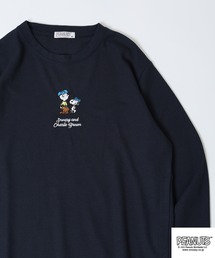 PEANUTS ワッフル刺繍長袖Tシャツ