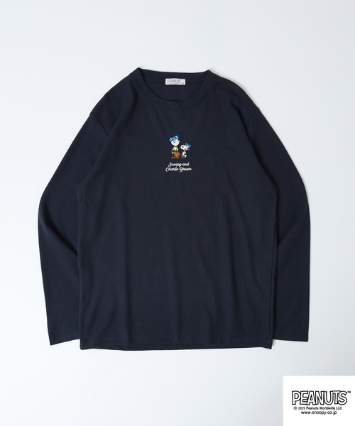 PEANUTS(ピーナッツ)の「PEANUTS ワッフル刺繍長袖Tシャツ(Tシャツ/カットソー・メンズ・ホワイト/杢グレー/ネイビー/ブラック・L/M/LL)」の20枚目の写真