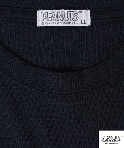 PEANUTS(ピーナッツ)の「PEANUTS ワッフル刺繍長袖Tシャツ(Tシャツ/カットソー・メンズ・ホワイト/杢グレー/ネイビー/ブラック・L/M/LL)」の18枚目の写真