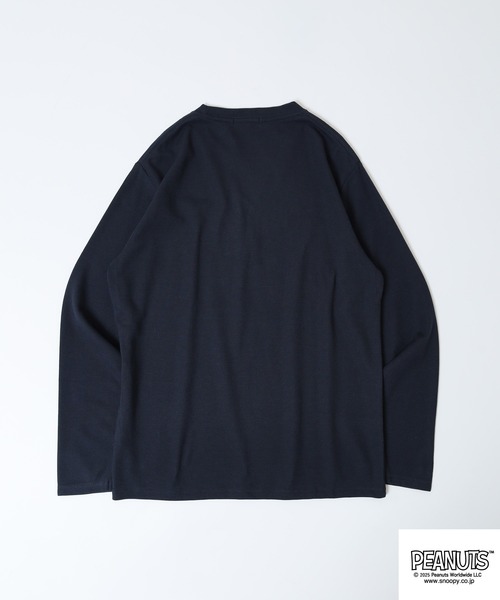PEANUTS(ピーナッツ)の「PEANUTS ワッフル刺繍長袖Tシャツ(Tシャツ/カットソー・メンズ・ホワイト/杢グレー/ネイビー/ブラック・L/M/LL)」の19枚目の写真