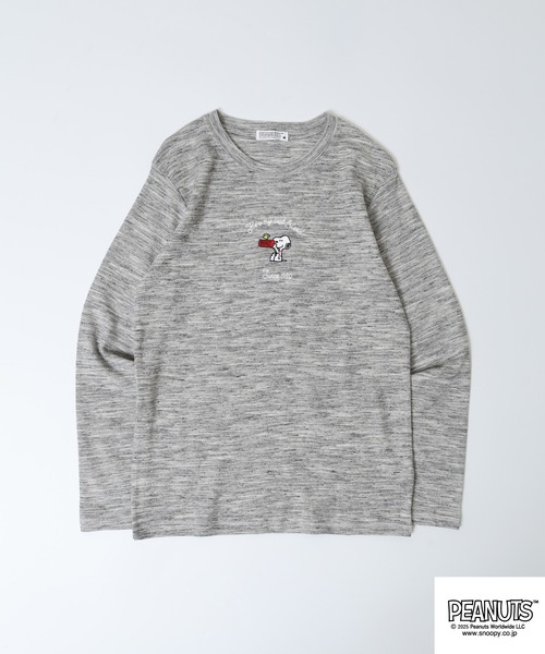 PEANUTS(ピーナッツ)の「PEANUTS ワッフル刺繍長袖Tシャツ(Tシャツ/カットソー・メンズ・ホワイト/杢グレー/ネイビー/ブラック・L/M/LL)」の21枚目の写真