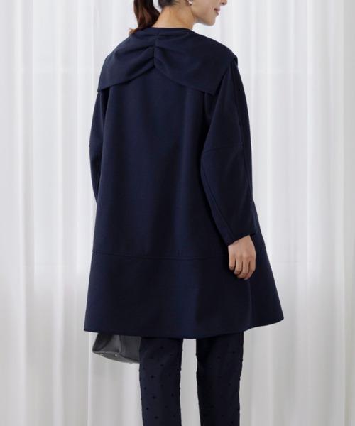 Sono（ソーノ）の「【SONO/ソーノ】ﾊﾟﾋﾟﾖﾝﾘｭﾊﾞﾝﾘﾊﾞｰｺｰﾄ（ノーカラーコート・レディース・ネイビー/アイボリー・F）」の5枚目の写真