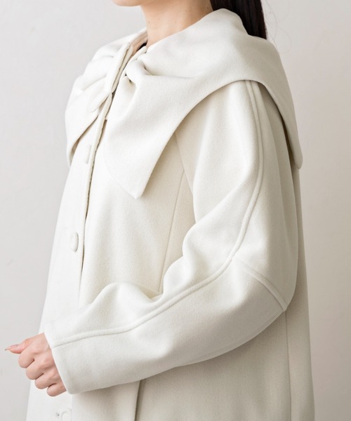 Sono（ソーノ）の「【SONO/ソーノ】ﾊﾟﾋﾟﾖﾝﾘｭﾊﾞﾝﾘﾊﾞｰｺｰﾄ（ノーカラーコート・レディース・ネイビー/アイボリー・F）」の15枚目の写真