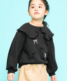 Seraph（セラフ）の「【ジュニア対応】襟付き風パールリボントレーナー（スウェット）」