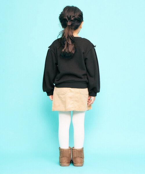 Seraph（セラフ）の「【ジュニア対応】襟付き風パールリボントレーナー（スウェット・キッズ・グレー/ピンク/チャコール・90/100/110/120/130/140）」の5枚目の写真