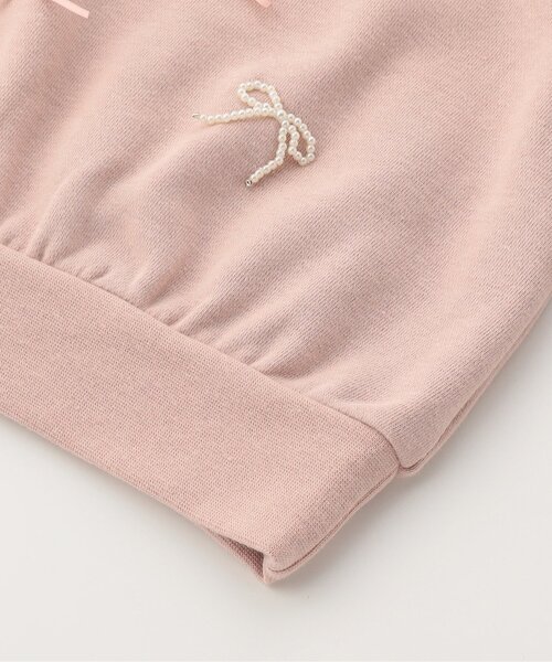 Seraph（セラフ）の「【ジュニア対応】襟付き風パールリボントレーナー（スウェット・キッズ・グレー/ピンク/チャコール・90/100/110/120/130/140）」の14枚目の写真