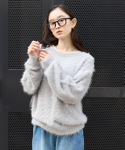 FREAK'S STORE(フリークスストア)の「染めわけ シャギーニットプルオーバー(ニット/セーター・レディース・ブルーグリーン/ライトグレー/ブラウン/ベージュ・フリ-)」の6枚目の写真