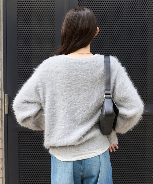 FREAK'S STORE(フリークスストア)の「染めわけ シャギーニットプルオーバー(ニット/セーター・レディース・ブルーグリーン/ライトグレー/ブラウン/ベージュ・フリ-)」の9枚目の写真