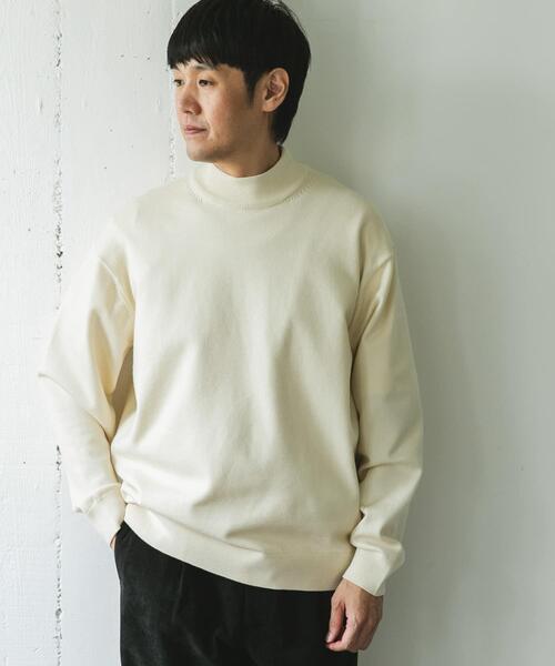 長袖　白　ニット THE SHOP TK セーター ニット 「冬のビジネスシーンに最適」シルキー