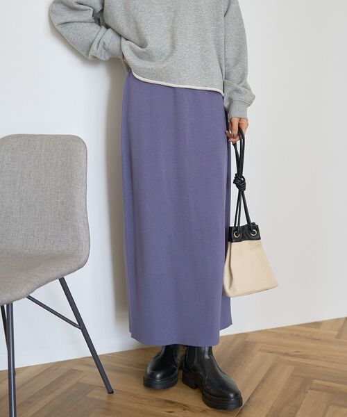 AMERICAN HOLIC（アメリカンホリック）の「バイパチ総針ニットタイトスカート（スカート・レディース・ブラック/杢グレー/ダークグリーン/パープル・S/M/L）」の5枚目の写真