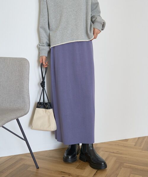 AMERICAN HOLIC（アメリカンホリック）の「バイパチ総針ニットタイトスカート（スカート・レディース・ブラック/杢グレー/ダークグリーン/パープル・S/M/L）」の6枚目の写真