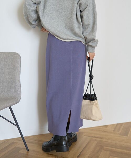 AMERICAN HOLIC（アメリカンホリック）の「バイパチ総針ニットタイトスカート（スカート・レディース・ブラック/杢グレー/ダークグリーン/パープル・S/M/L）」の7枚目の写真