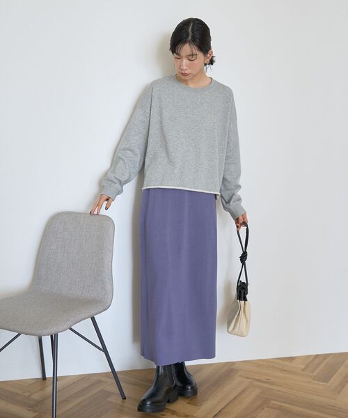 AMERICAN HOLIC（アメリカンホリック）の「バイパチ総針ニットタイトスカート（スカート・レディース・ブラック/杢グレー/ダークグリーン/パープル・S/M/L）」の8枚目の写真