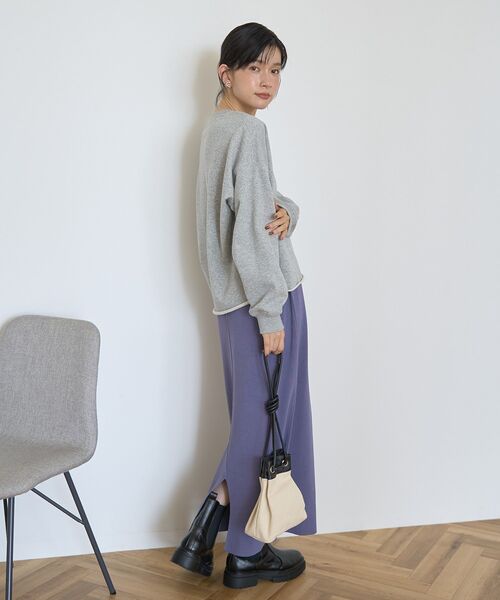 AMERICAN HOLIC（アメリカンホリック）の「バイパチ総針ニットタイトスカート（スカート・レディース・ブラック/杢グレー/ダークグリーン/パープル・S/M/L）」の9枚目の写真