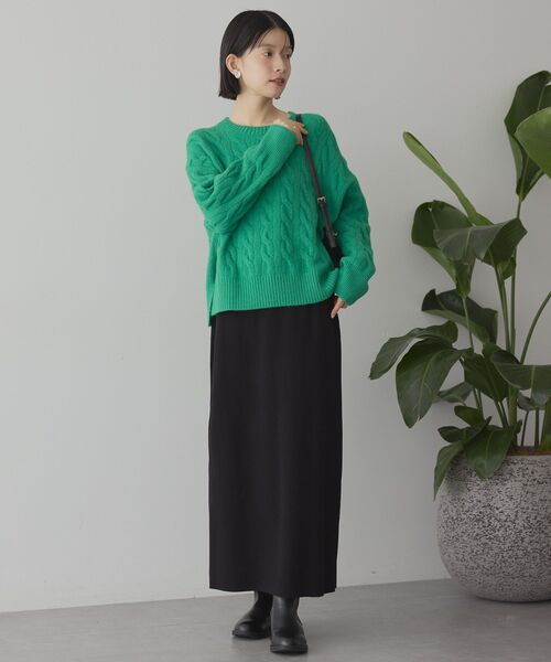 AMERICAN HOLIC（アメリカンホリック）の「バイパチ総針ニットタイトスカート（スカート・レディース・ブラック/杢グレー/ダークグリーン/パープル・S/M/L）」の14枚目の写真