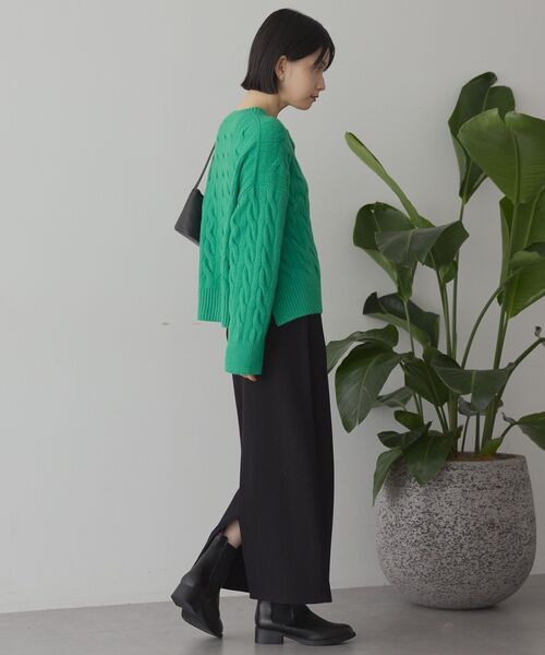 AMERICAN HOLIC（アメリカンホリック）の「バイパチ総針ニットタイトスカート（スカート・レディース・ブラック/杢グレー/ダークグリーン/パープル・S/M/L）」の15枚目の写真