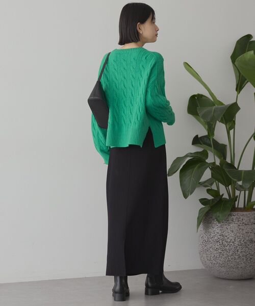 AMERICAN HOLIC（アメリカンホリック）の「バイパチ総針ニットタイトスカート（スカート・レディース・ブラック/杢グレー/ダークグリーン/パープル・S/M/L）」の16枚目の写真