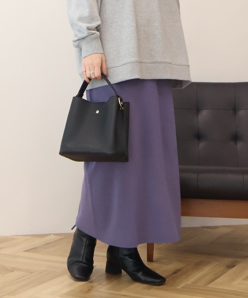 AMERICAN HOLIC（アメリカンホリック）の「バイパチ総針ニットタイトスカート（スカート・レディース・ブラック/杢グレー/ダークグリーン/パープル・S/M/L）」の4枚目の写真