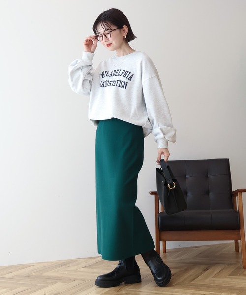 AMERICAN HOLIC（アメリカンホリック）の「バイパチ総針ニットタイトスカート（スカート・レディース・ブラック/杢グレー/ダークグリーン/パープル・S/M/L）」の15枚目の写真