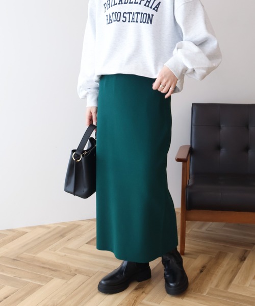 AMERICAN HOLIC（アメリカンホリック）の「バイパチ総針ニットタイトスカート（スカート・レディース・ブラック/杢グレー/ダークグリーン/パープル・S/M/L）」の17枚目の写真