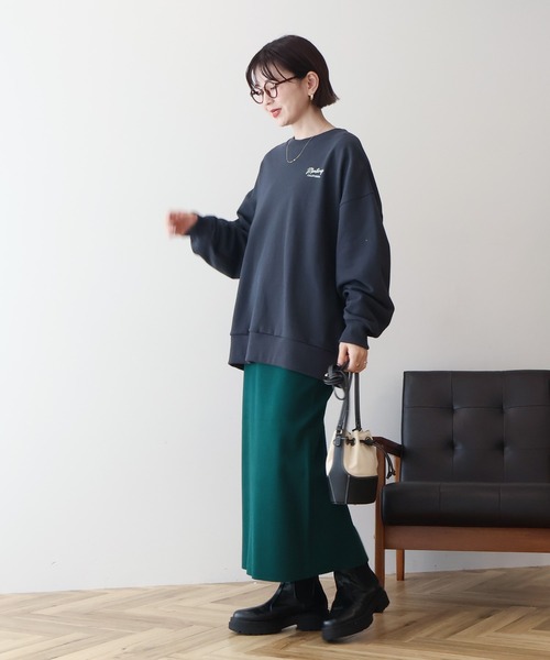 AMERICAN HOLIC（アメリカンホリック）の「バイパチ総針ニットタイトスカート（スカート・レディース・ブラック/杢グレー/ダークグリーン/パープル・S/M/L）」の21枚目の写真