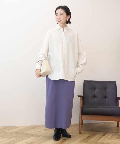 AMERICAN HOLIC（アメリカンホリック）の「バイパチ総針ニットタイトスカート（スカート・レディース・ブラック/杢グレー/ダークグリーン/パープル・S/M/L）」の5枚目の写真