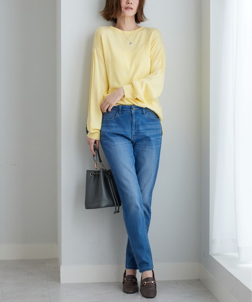 BELLUNA PLUS(ベルーナ)の「やわらかストレッチデニムスリムパンツ68(その他パンツ・レディース・ライトブルー/ネイビー/ブルー・X-LARGE/LARGE/MEDIUM/SMALL)」の13枚目の写真