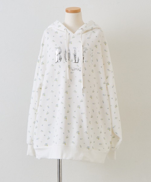 OLIVE des OLIVE（オリーブデオリーブ）の「スパンコールフードパーカー（パーカー・レディース・オフホワイト/トップグレー/スミクロ/ホワイト/ピンク・FREE）」の6枚目の写真