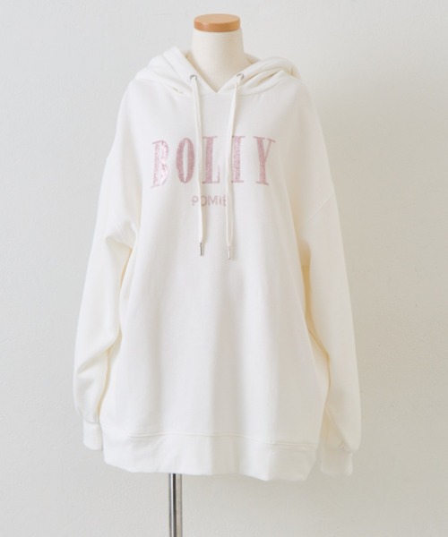 OLIVE des OLIVE（オリーブデオリーブ）の「スパンコールフードパーカー（パーカー・レディース・オフホワイト/トップグレー/スミクロ/ホワイト/ピンク・FREE）」の9枚目の写真