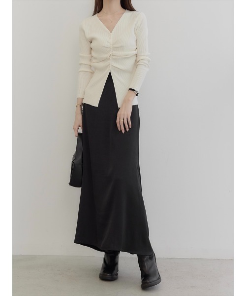 amel（エイメル）の「【RE ARRIVAL】マットサテンフレアスカート / ブラック（スカート・レディース・ブラック・FREE）」の22枚目の写真