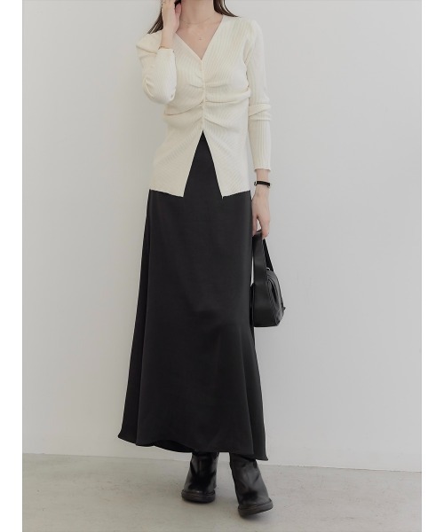 amel（エイメル）の「【RE ARRIVAL】マットサテンフレアスカート / ブラック（スカート・レディース・ブラック・FREE）」の11枚目の写真