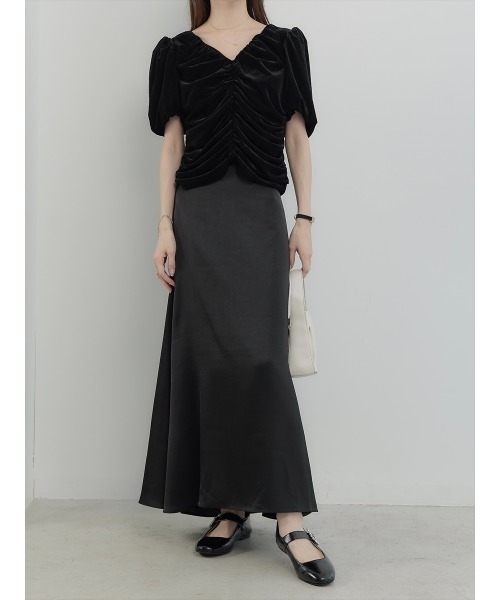 amel（エイメル）の「【RE ARRIVAL】マットサテンフレアスカート / ブラック（スカート・レディース・ブラック・FREE）」の19枚目の写真