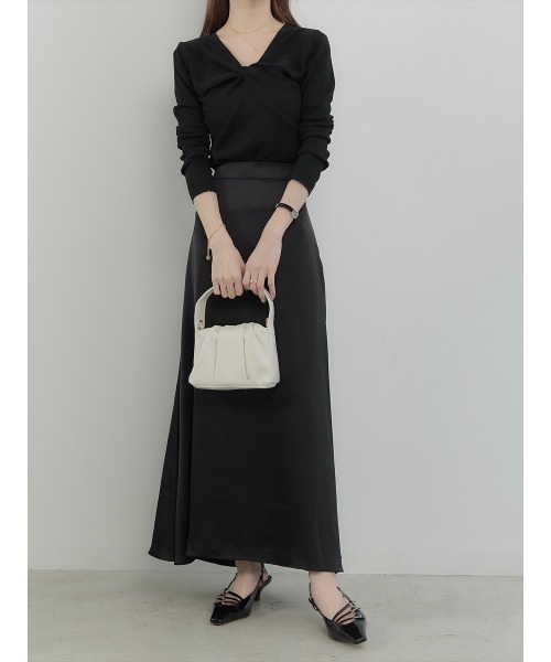 amel（エイメル）の「【RE ARRIVAL】マットサテンフレアスカート / ブラック（スカート・レディース・ブラック・FREE）」の16枚目の写真