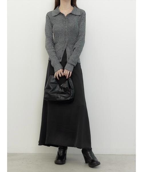 amel（エイメル）の「【RE ARRIVAL】マットサテンフレアスカート / ブラック（スカート・レディース・ブラック・FREE）」の6枚目の写真