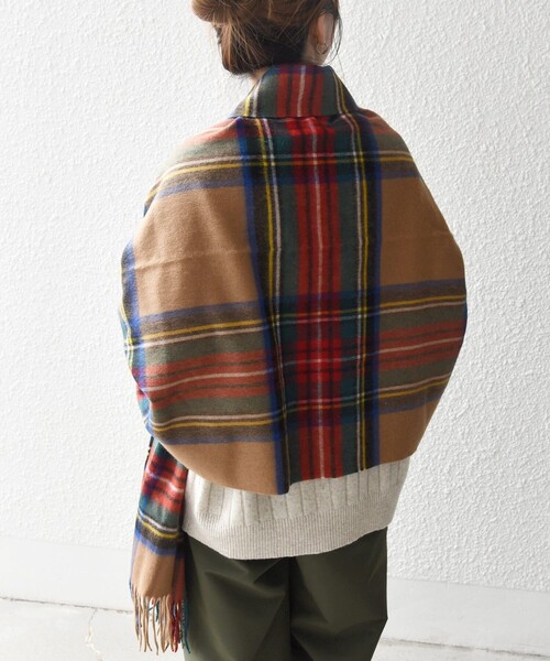 TWEED MILL: チェック ウール ストール 25AW（ストール/ショール
