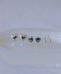 whoseA（フーシー）の「【silver925】HeartStonePierceSET / ハートストーンミニピアスセット(3SET)（ピアス（両耳用））」