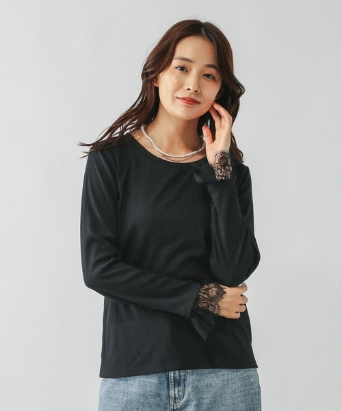 GLOBAL WORK（グローバルワーク）の「Beautee袖フレア長袖/580845（Tシャツ/カットソー・レディース・ホワイト系その他3/ブラック系その他/オフホワイト/ブラック・LARGE/MEDIUM/SMALL）」の4枚目の写真