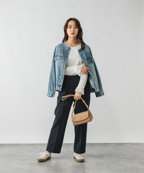 GLOBAL WORK（グローバルワーク）の「Beautee袖フレア長袖/580845（Tシャツ/カットソー・レディース・ホワイト系その他3/ブラック系その他/オフホワイト/ブラック・LARGE/MEDIUM/SMALL）」の6枚目の写真