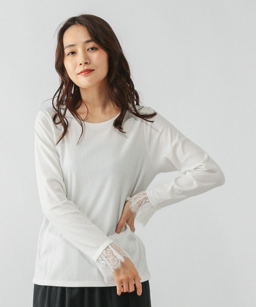 GLOBAL WORK（グローバルワーク）の「Beautee袖フレア長袖/580845（Tシャツ/カットソー・レディース・ホワイト系その他3/ブラック系その他/オフホワイト/ブラック・LARGE/MEDIUM/SMALL）」の11枚目の写真