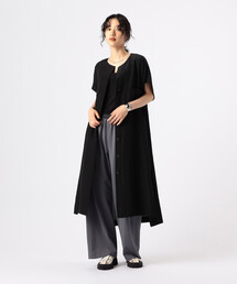 Gabardine K.T | アセテートリネンタッサー クルーネックロングシャツジレ(ベスト)