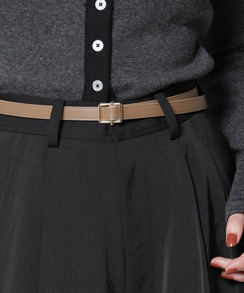 NANO universe（ナノユニバース）の「無段階調整 スクエア型バックルベルト（ベルト・レディース・ブラック/ブラウン/ベージュ・F）」の3枚目の写真