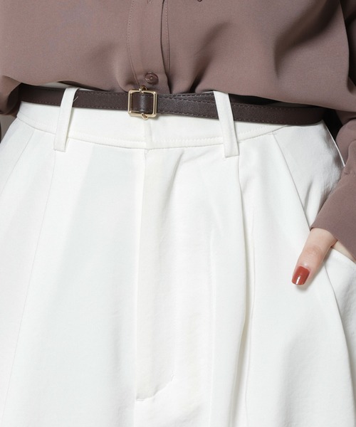 NANO universe（ナノユニバース）の「無段階調整 スクエア型バックルベルト（ベルト・レディース・ブラック/ブラウン/ベージュ・F）」の2枚目の写真